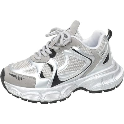 Platform Dad Schoenen Dames Lente Nieuw Zilver Ademend Veelzijdig Lichtgewicht Sport- en Vrijetijdsschoenen 37 gray