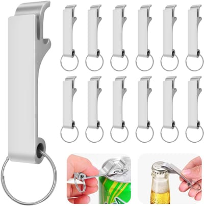Allecto - Mini Flesopener - Sleutelhanger Flesopener - Handig en praktisch - Zilver - Perfect voor feesten - Ideaal voor camping en picnics