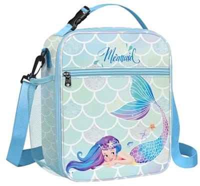 Geïsoleerde Lunchtas voor Kinderen - Waterdichte Koeltas voor School en Picknick - Zeemeerminnen Design