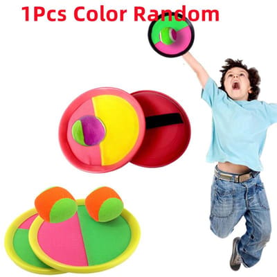 Ensemble de Cibles Adhésives et Balles pour Jardin de Plage - Jeu Familial d'Extérieur Lancer et Attraper Jouet Interactif Amusant pour Enfants sur Pelouse red