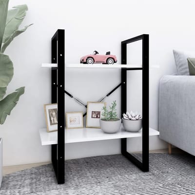 vidaXL - Boekenkast - met - 2 - schappen - 60x30x70 - cm - bewerkt - hout - wit