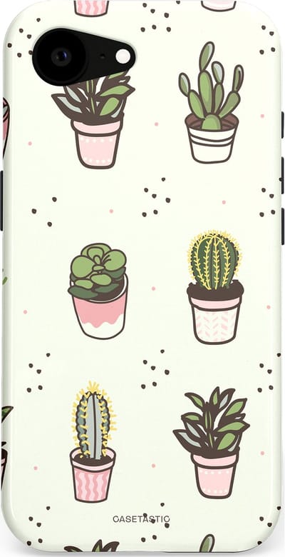 Casetastic Hoesje Geschikt voor Apple iPhone 16e Magsafe - Stijlvolle Beschermende Duo-layer Case - Familie Cactus