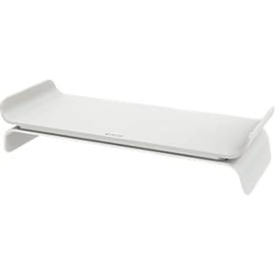 Leitz® Ergo monitorstandaard, voor 1 beeldscherm tot 27", in hoogte verstelbaar, met opbergruimte voor toetsenbord, B 209 x D 438 x H 112 mm, lichtgrijs