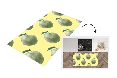Keukenloper - Loper keuken - Appels - Groen - Geel - 120x60 cm - Keukenloper vinyl