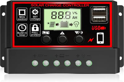30A PWM Solar Laadregelaar met LCD en Dubbele USB voor 12V/24V Zonnepanelen