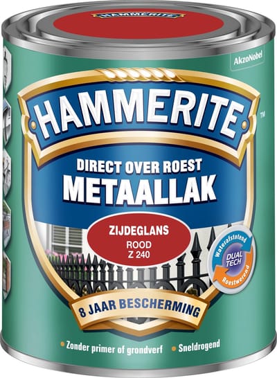 Hammerite - Metaallak Zijdeglans - Rood - 750 Ml