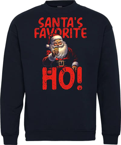 Kersttrui Santa's Favorite Ho | Foute Kersttrui Dames Heren | Kerstcadeau | Kerstpakket | Navy | maat XS