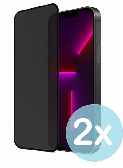 Privacy Screenprotector Geschikt voor iPhone 13 Pro – Anti-Gluren – Krasbestendig Gehard Glas 9H – Volledige Dekking – 2-Pack – FuturiQ