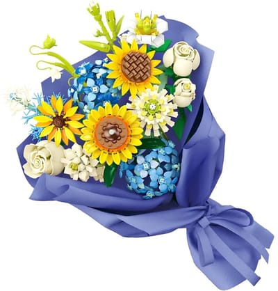 JieStar JJ9196 Zonnige bloemen boeket bouwset | Botanical Flowers Collection modelbouw | Classic Creator STEM speelgoed bouwpakket voor volwassenen en kinderen | Educatief kunstbloemen decoratie geschikt voor Lego | bouwdoos met 1124 bouwstenen