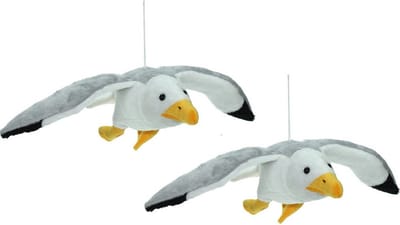 Cornelissen Zeemeeuw Knuffel - Set van 2x stuks - grijs/wit - 31 cm - pluche vogels knuffeldier