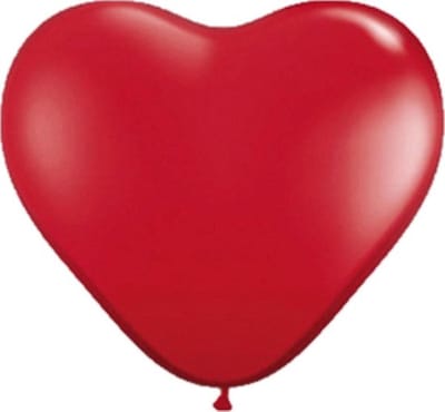 Hartjes ballon rood ø 35 cm 25 stuks - .