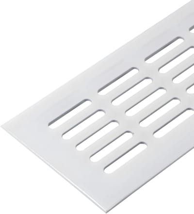 Ventilatie rooster - Afvoerrooster deur - Luchtcirculatie verbeteren - Roestvrij aluminium - 1000x100 mm - Mat wit