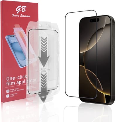 GB ProGuard Elite Screenprotector voor iPhone 16 Pro Max - Applicator Film – Gehard Glas – Volledige Dekking – Krasbestendig & Schokabsorberend