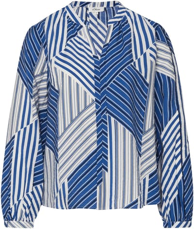 Vloeiende Viscose Blouse met Plissé en All-Over Print Dames s.Oliver