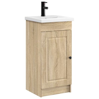 vidaXL - Badkamer - Vanity - met - Wastafel - Sonoma - Eiken - 42 - x - 40 - x - 84,5 - cm