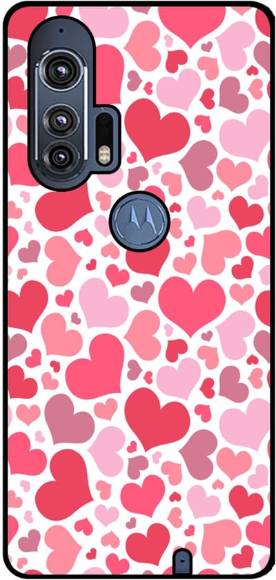 Smartphonica Telefoonhoesje Geschikt voor Motorola Edge Plus met Hartjes Print - Hearts Design TPU Backcover Case - Kinder Hoesje met Hartjes Design geschikt voor Motorola Edge Plus