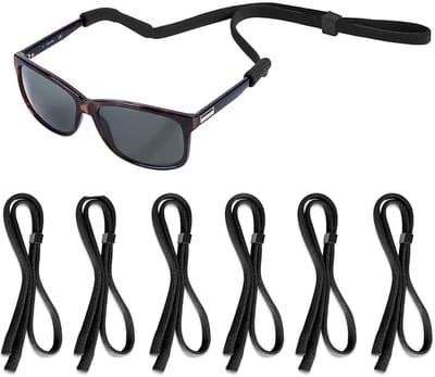 Dailygoody - Brillenkoord - Nylon verstelbaar - Antislip - Zwart - Sportbrilkoord - 6 stuks - Geschikt voor brillen, zonnebrillen en leesbrillen