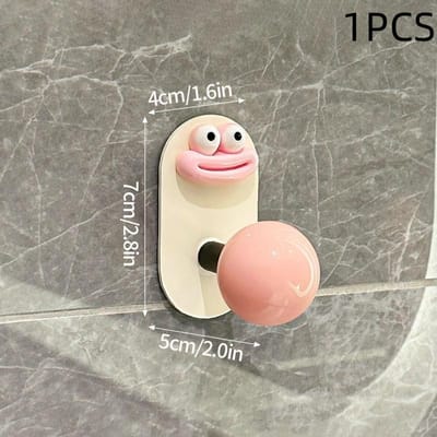 Crochet adhésif mignon dopamine pour salle de bain sans perçage forte charge portante cintre mural maison salle de bain vêtements bonnet cuisine