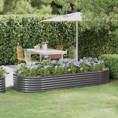 vidaXL - Plantenbak - 249x100x36 - cm - gegalvaniseerd - staal - antracietkleurig
