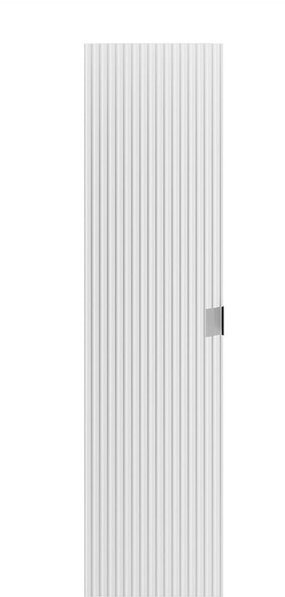 Vente-unique Gestreepte zwevende badkamerkolom - Mat wit - H140 cm - ZEVINI