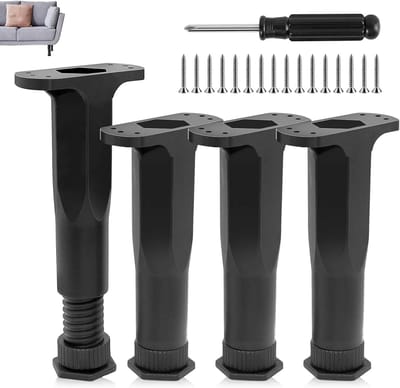 Verstelbare meubelpoten - Meubelsteunen - Meubels verhogen - Inclusief gereedschap - 16-28 cm - Zwart