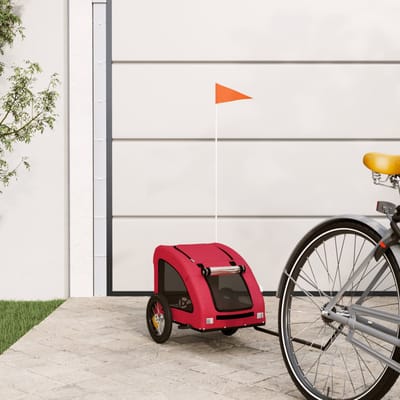 vidaXL - Hondenfietstrailer - oxford - stof - en - ijzer - rood
