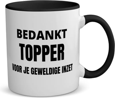 Akyol - bedankt topper voor je geweldige inzet koffiemok - theemok - zwart - Collega - collega - cadeautje voor inzet tonen - bedankt voor alles - geschenk - 350 ML inhoud