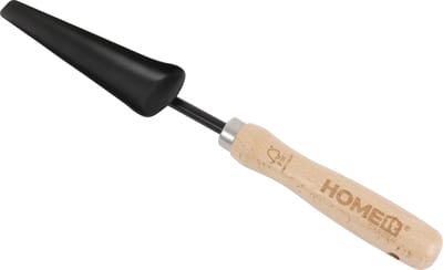 HOME It® Tuinschep met zwart gepoedercoat koolstofstalen blad en FSC-gecertificeerd beukenhouten handvat – 36 cm – Sterke plantschep voor tuinieren, bloembakken, planten – Tuingereedschap