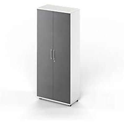 Schäfer Shop Genius TETRIS WOOD draaideurkast, 5 OH, hoogte incl. glijders, B 800 mm, wit/grafiet
