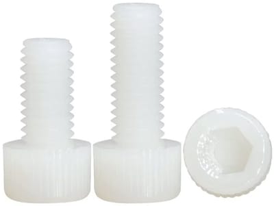 Dailygoods - Nylon schroeven - Inbus machineschroeven - Sterk en robuust - Wit kunststof - M3x8mm - 60 stuks - Geschikt voor diverse toepassingen
