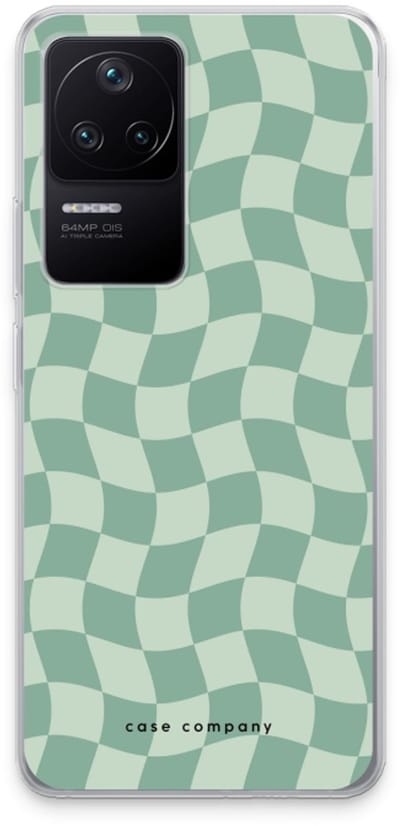 Case Company® - Hoesje geschikt voor Xiaomi Poco F4 hoesje - Grid Groen - Soft Cover Telefoonhoesje - Bescherming aan alle Kanten en Schermrand