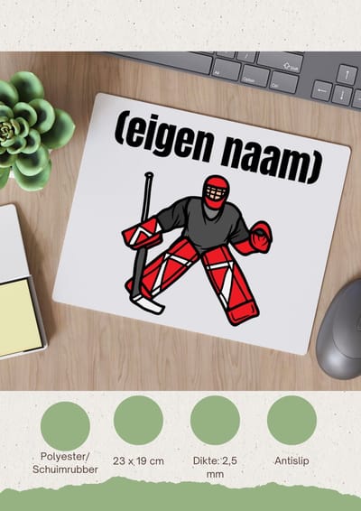 Akyol - ijshockey keeper met eigen naam Muismat - Ijshockey - atleten - iemand die houdt van ijshockey - verjaardag - cadeau - kado - 23 bij 19 cm
