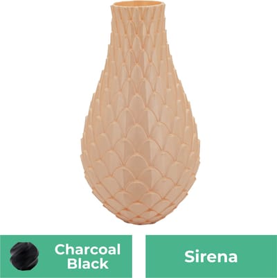 Sirena design vaas – Decoratieve vaas - Zwart - 3d geprinte vaas – geschikt voor droogbloemen - 20CM