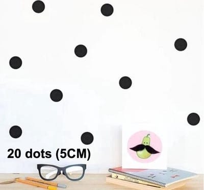 CHPN - Muurstickers - Zwarte stickers voor op muur - Kinderkamer - Muurdecoratie - 20 Stuks - Zwarte - 5 cm Diameter - Universeel - Stippen - Dots - Rondjes - Wand Decoratie - Hippe muur