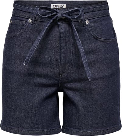 Only Broek Onlgianna Mw Belted Shorts Azg Dnm 15340706 Dark Blue Denim/ Rinse Dames Maat - XS