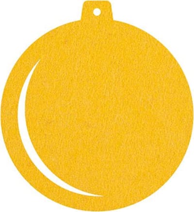 Kerstbal vilt onderzetters - Geel - 6 stuks - ø 9,5 cm - Kerst onderzetter - Tafeldecoratie - Glas onderzetter - Cadeau - Woondecoratie - Tafelbescherming - Onderzetters voor glazen - Kerst tafelen - Woonaccessoires - Tafelaccessoires