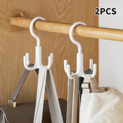 1 ST/2 STKS Multifunctionele Draaibare Multi-Haak Haak 360 Graden Draaiende Kast Kledingkast 4 Haak Hanger Draagvermogen Sterk