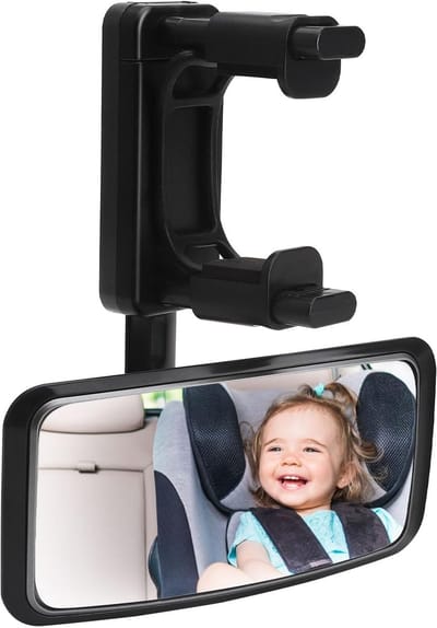 360° Draaibare Achteruitkijkspiegel voor Baby's, Veiligheid Spiegel voor Kinderen, Auto Spiegel voor Achterbank met Haakclip en Universele Bevestiging
