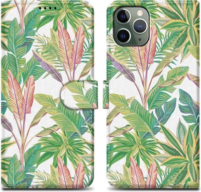 Cadorabo Hoesje geschikt voor Apple iPhone 11 PRO MAX - Design Groen Regenwoud No. 8 - Beschermhoes Case Cover met magnetische sluiting, standaardfunctie en kaartvakje