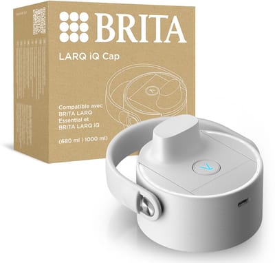 BRITA LARQ iQ dop Wit- Digitale vervangdop voor BRITA LARQ Essential flessen met hydratatietracking in de BRITA-app & zelfreinigende UV-C - neutraliseert 99.99% bacteriën