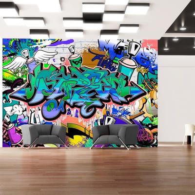Fotobehang - Graffiti: blue theme
