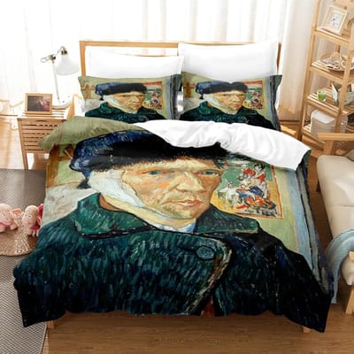 Van Gogh Olieverf Beddengoed Set Queen King Size Slaapkamer Decor Dekbedovertrek En Kussensloop 2/3 Stuks Huishoudtextiel EU single(135x200cm)