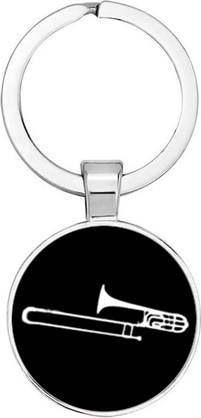 Akyol - Trombone Sleutelhanger - trombone - muziek liefhebbers - blaas instrumenten - houden van - verjaardagscadeau - gift - geschenk - kado - 2,5 x 2,5 CM