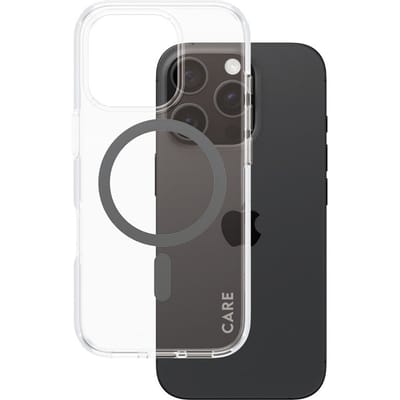 CARE by PanzerGlass Flagship Case - Transparant Urban Combat w. - Zwart MagSafe iPhone 16 Pro