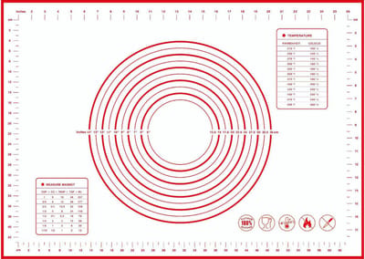 QTTVBTNA - 1 stuk Siliconen Bakmat - Anti-Aanbak Onderlegger - voor Bakken en Koken, Deegrolmat - Keukengerei voor Koekjes, Pizza en Brood - 70x50 cm - rood