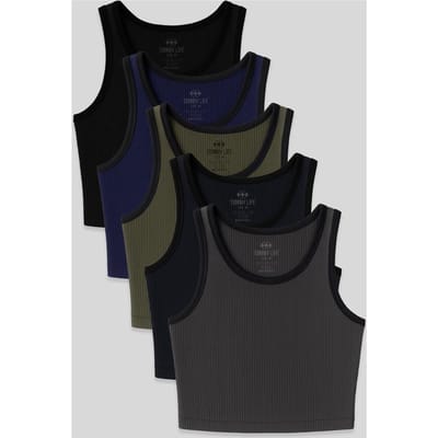 Geribbelde Katoenen Mix Cropped Top