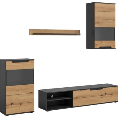 Cajak wandkastcombinatie Artisan Oak NB Balsatgrijs NB - 37x246x182cm