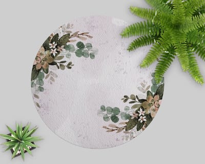 Coloray Vloerbeschermer - Plantensamenstelling Stoel Mat - 100x100 cm - Veelkleurig Computer Stoel Mat - Vloerbeschermer Bureaustoelmat - PVC Vloerbeschermer - Ronde Mat - Natuur Thema