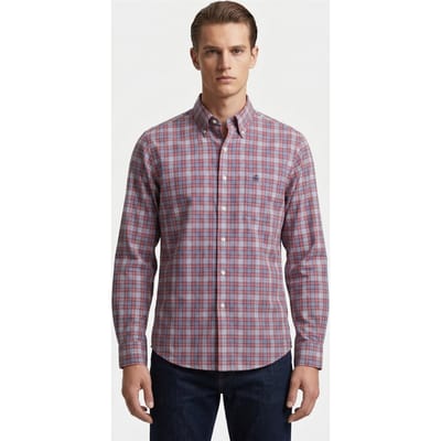 Brooks Brothers Friday Seasonal Pattern Long Sleeve Red Size: XXL | Casual Shirts Outlet | Heren | Blauw