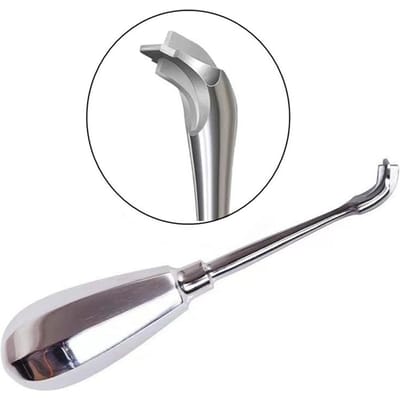 Élévateur de Racine Dentaire Outil pour Retirer Couronne Cassée Écarteur Dentaire Foret Pince de Restauration Manche Métallique Antidérapant 1PC gray
